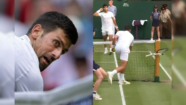 কাটা ঘায়ে নুনের ছিটে! উইম্বলডন ফাইনাল হারের পর এবার শাস্তি হল জকোভিচের Novak Djokovic fined for samsh and break his racket during Wimbledon Final 2023 sup
