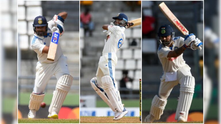 যশস্বী-রোহিত-কোহলির ব্যাটে ‘বিরাট’ দাপট, ২৭১ রানের লিড নিয়ে ইনিংস ডিক্লেয়ার ভারতের India vs West Indies Live Score Update 1st Test Day 3 Yashasvi jaiswal Rohit Sharma Virat Kohli played splendid Innings Team India 271 runs lead in first Innings sup