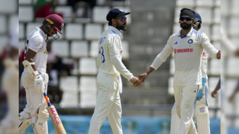 উইকেট নিতে ছুটছে কালঘাম, চোয়াল চাপা লড়াই করছে ক্যারিবিয়ানরা, তৃতীয় দিনের শেষে ভারত এগিয়ে ২০৯ রানে India vs West Indies 2nd Test Day 3 Highlights West Indies score 229 runs for 5 wickets end of day three sup