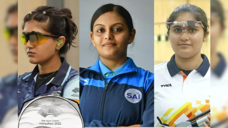 শুটিংয়ে অব্যাহত সাফল্য, ১০মি এয়ার পিস্তলে দলগত বিভাগে রুপো ভারতের মেয়েদের Asian Games 2023 India s Palak Gulia Esha Singh Divya TS won silver medal in 10m Air Pistol Womens Team event sup